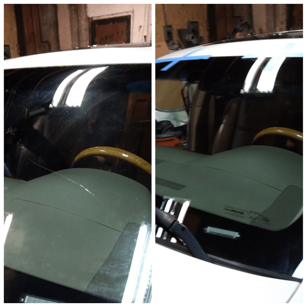 A recent auto glass repairs job in the  area