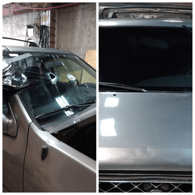 A recent auto glass repairs job in the  area